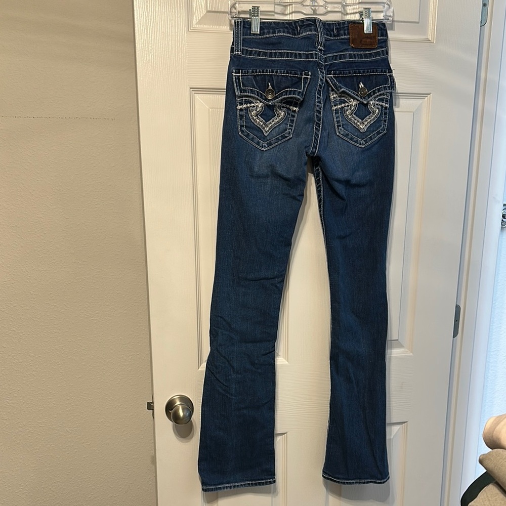 Big Star Blue Boot Cut Jeans with Decorative Stitching